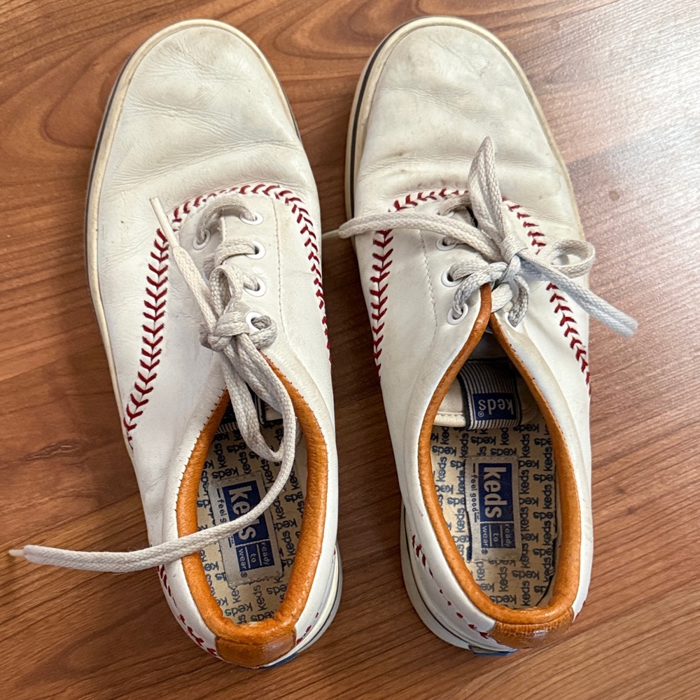 Keds White Shoes with Red Accents